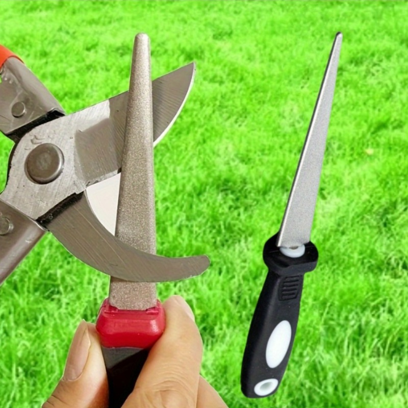 Gardening Tools Knife - 다이아몬드 스틸 나이프 숫돌, 인체공학적 핸들,