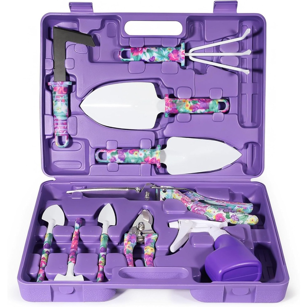 Gardening Tools Knife - 꽃무늬 케이스가 포함된 10종 정원 도구