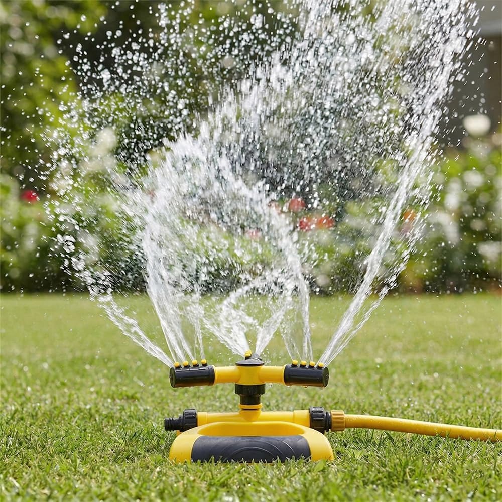 Gardening Tools Plastic - 360도 자동 회전 스프링클러(베이스 포함) 넓은