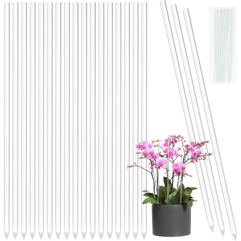 재사용 가능한 투명 꽃 지지대 아크릴 식물 지지대 투명 - Orchid Potting Mix 리뷰 및 가격