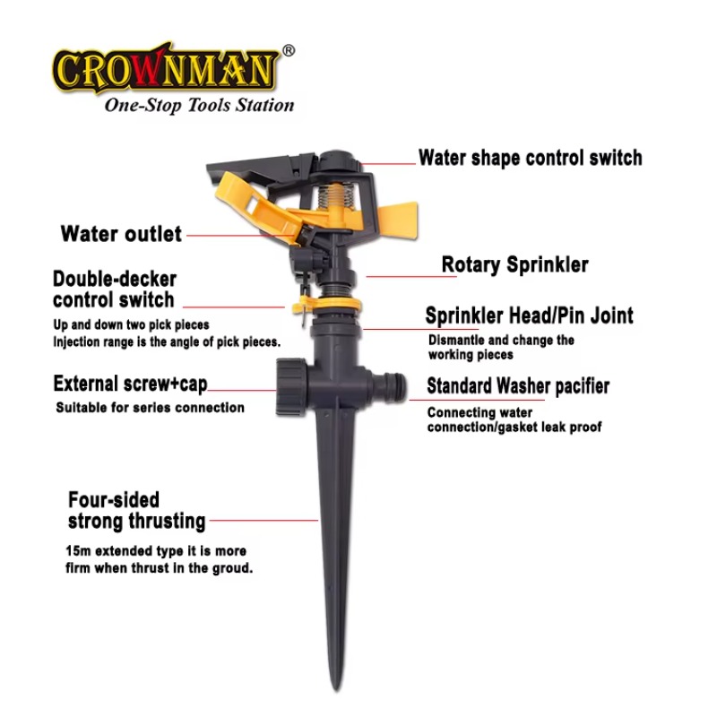정원용 플라스틱 360도 회전식 홀 스프링클러 관개 시 - Gardening Tools Plastic 리뷰 및 가격